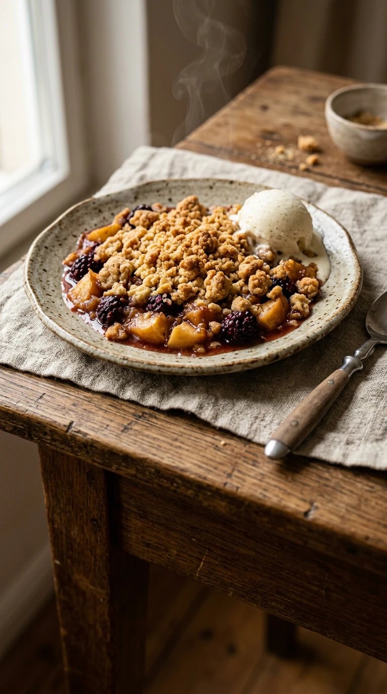 Apfel-Brombeer-Crumble