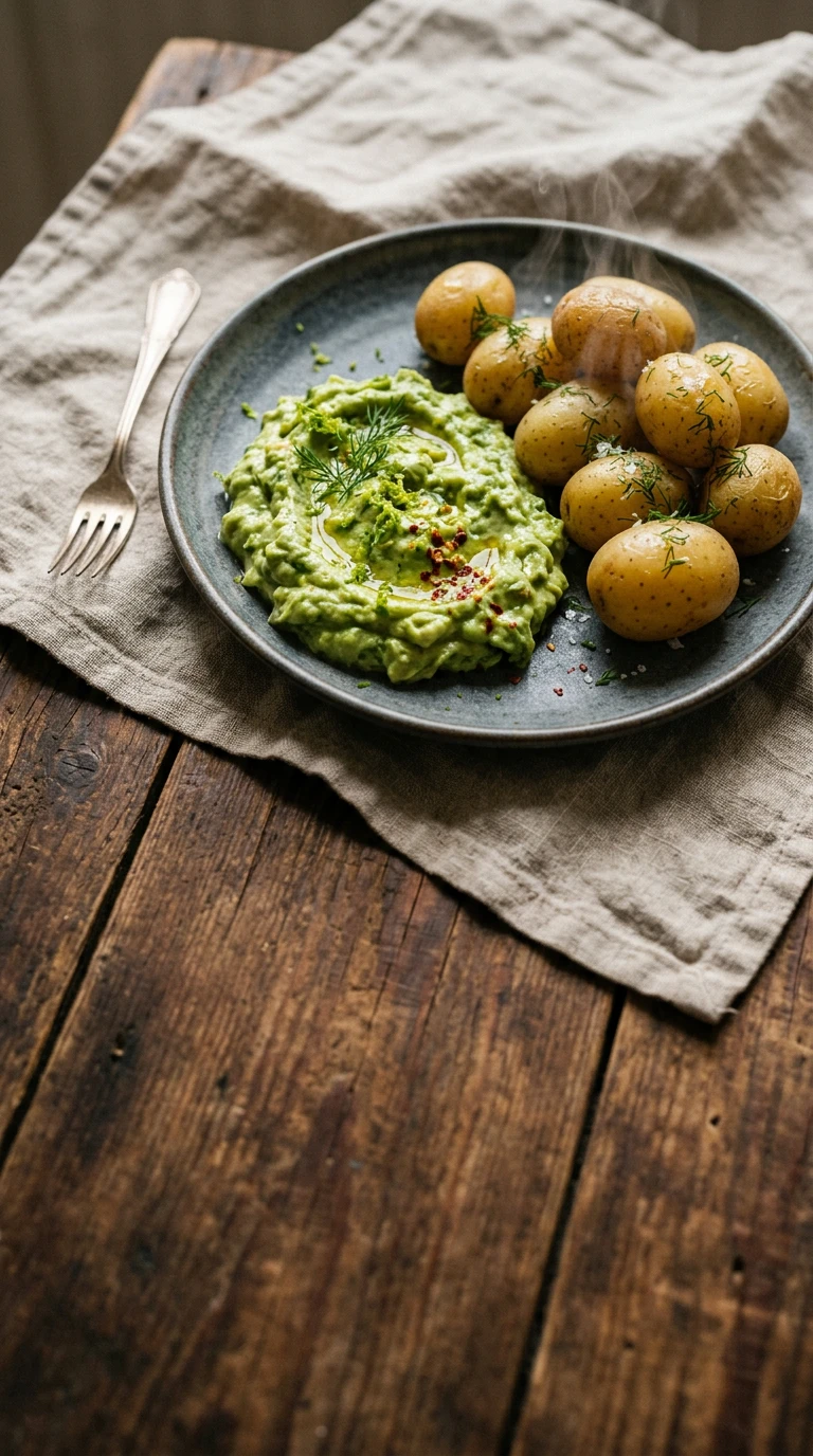 Avocadodip mit neuen Kartoffeln