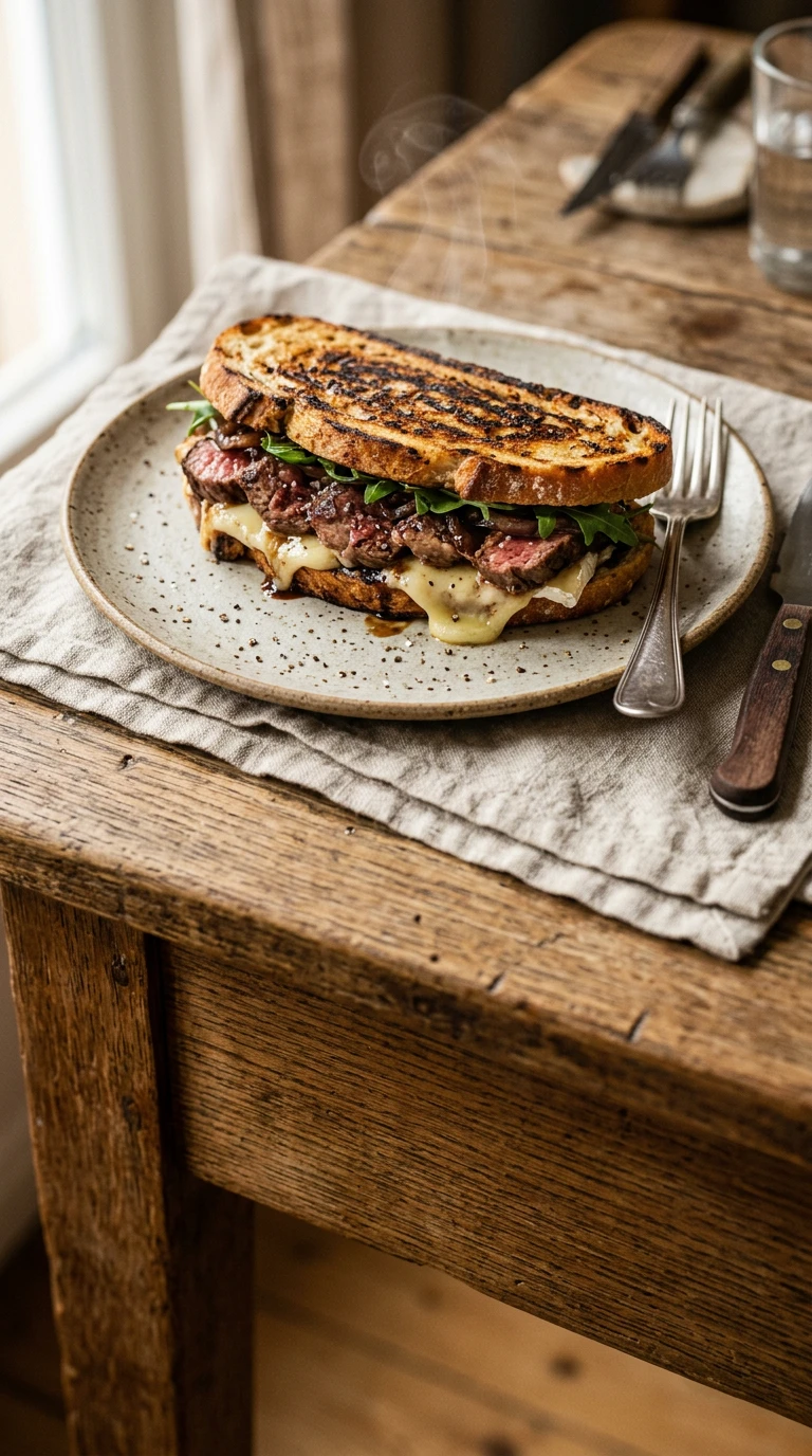 Balsamic Steak and Brie Paninis