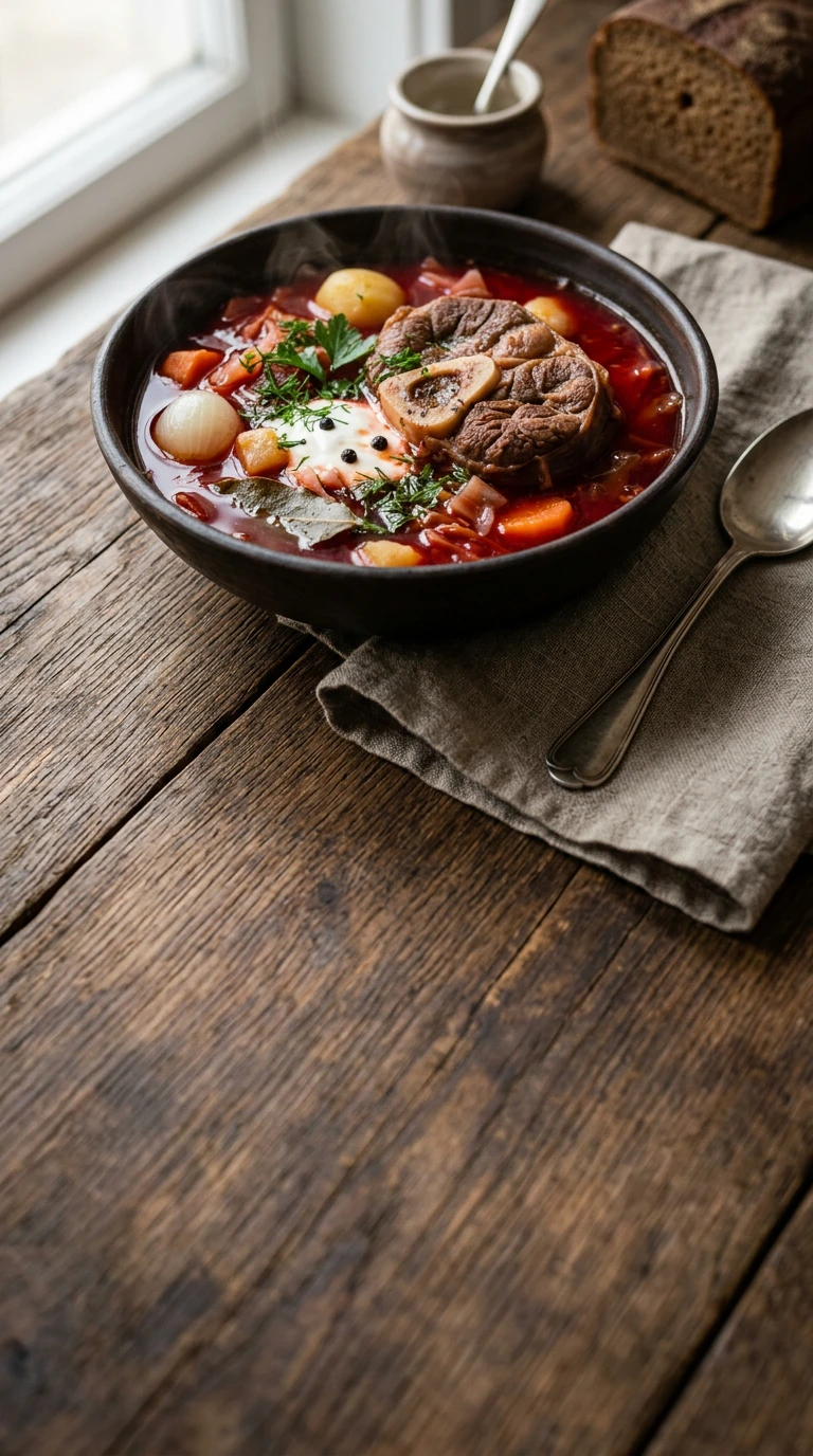 Borschtsch (ukrainischer Rote-Bete-Eintopf)