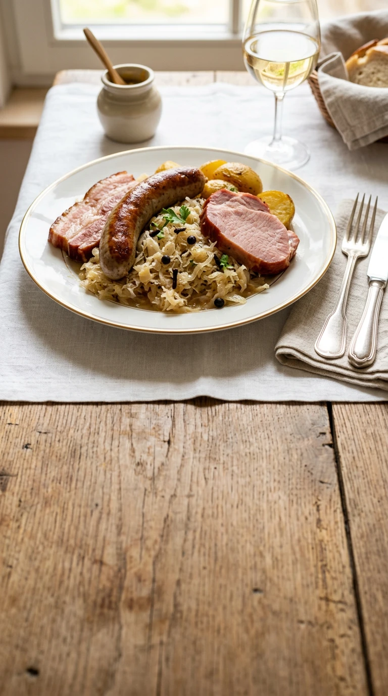 Choucroute (Sauerkraut with Meat and Potatoes)
