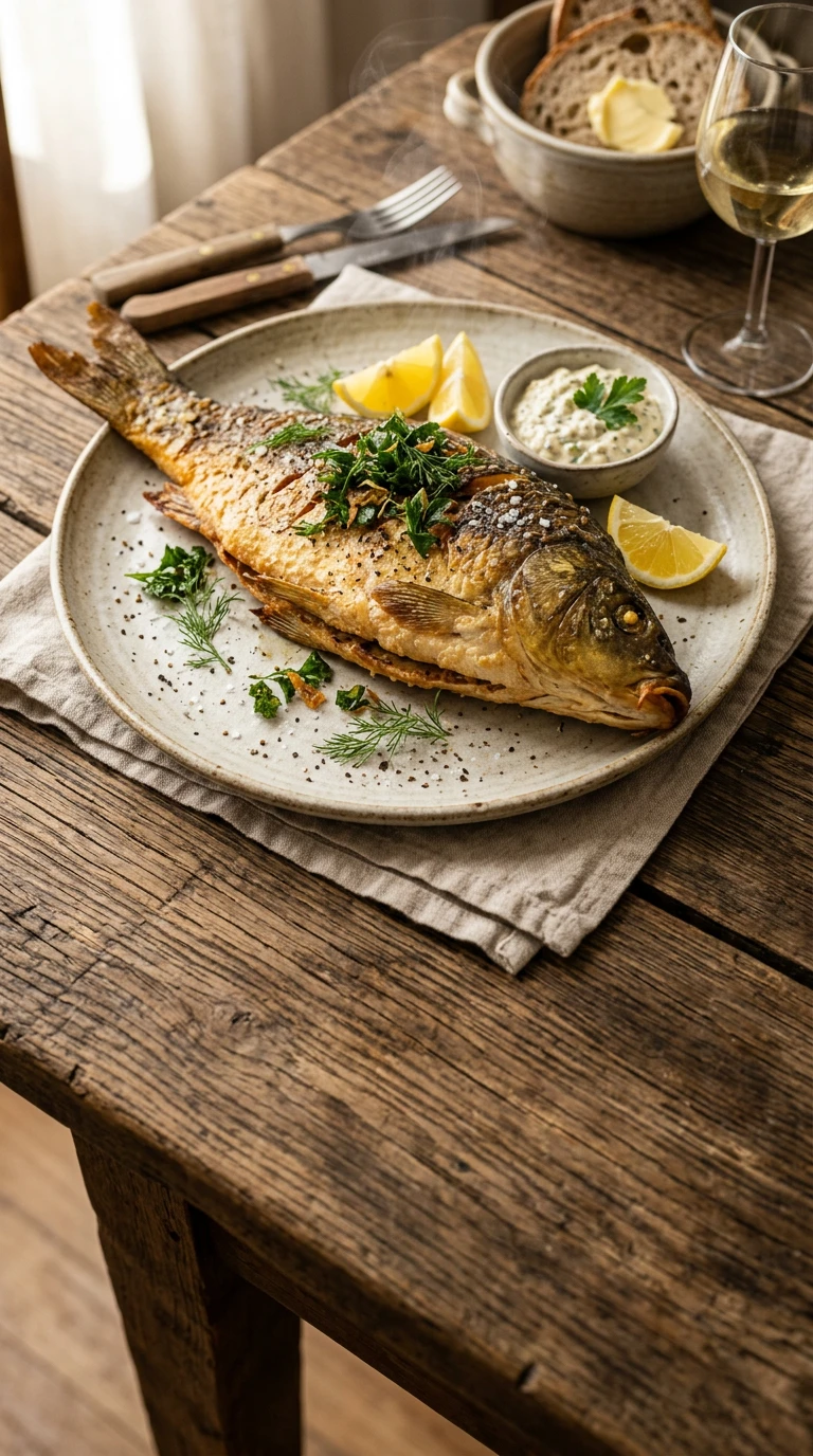 Carpe entière poêlée