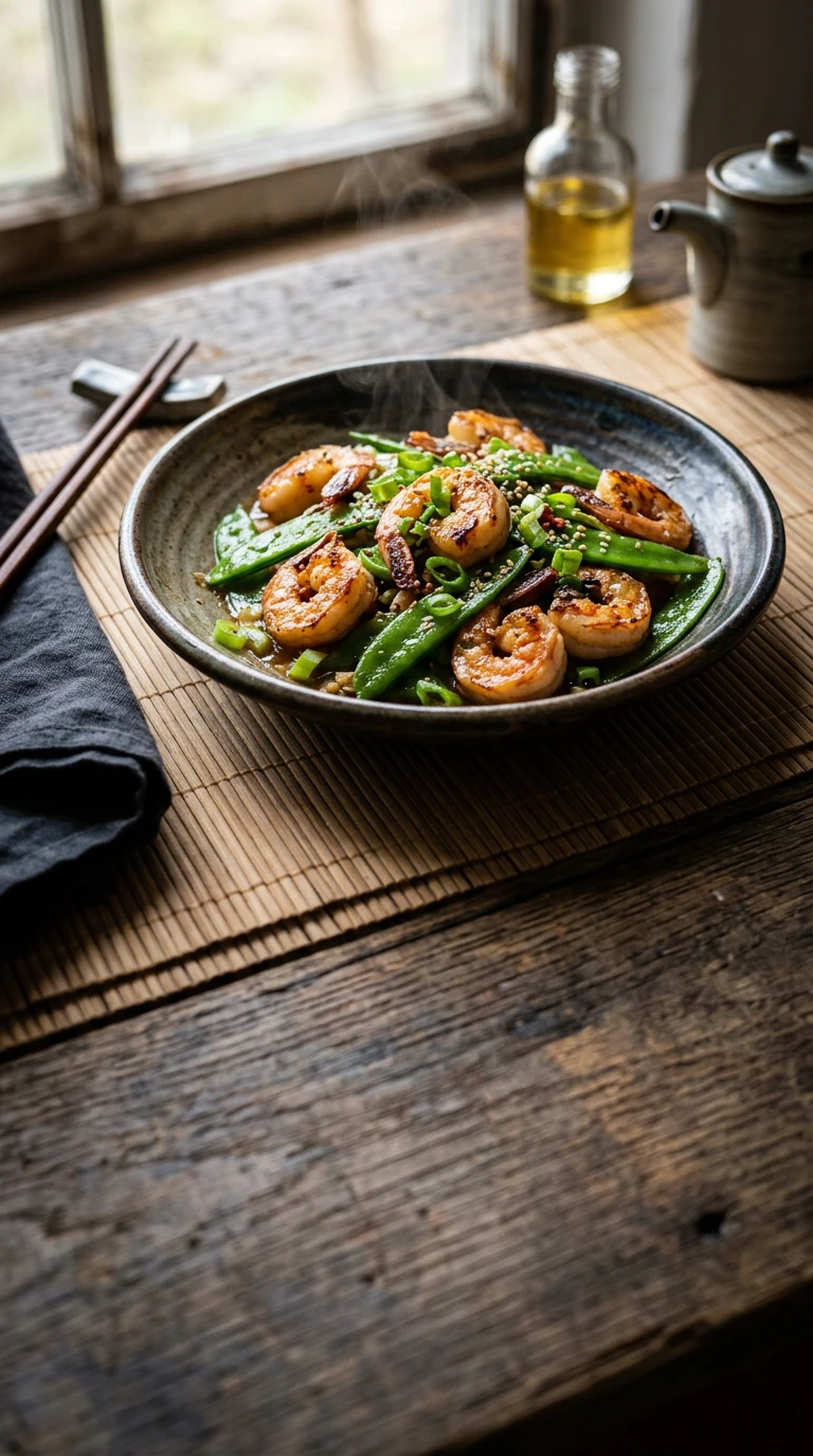 Garnelen mit Zuckerschoten