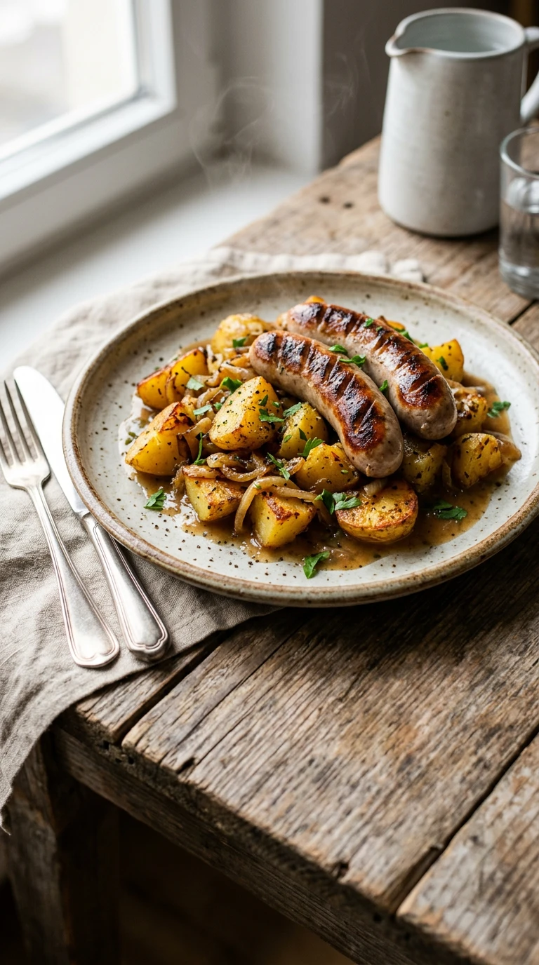 Baked Potatoes with Bratwurst