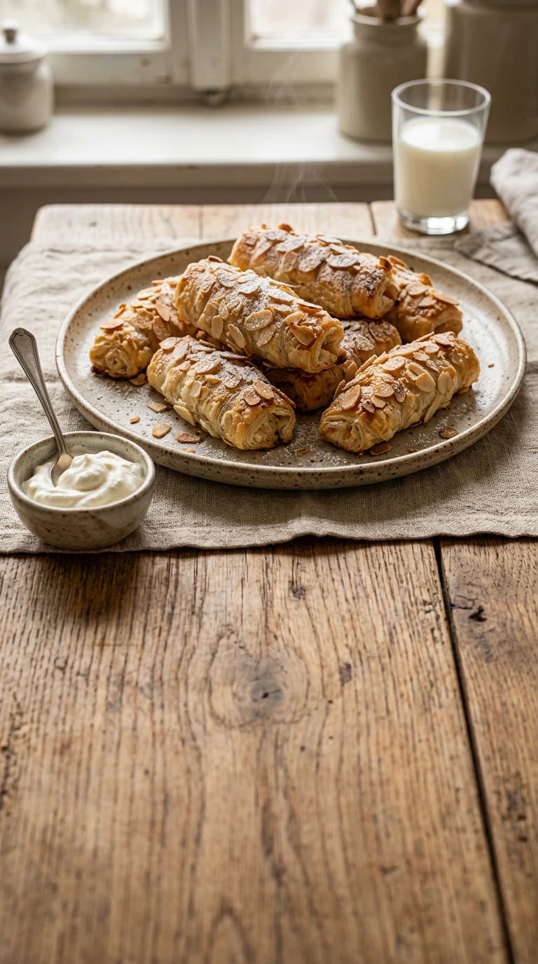 Gebackene Mandelröllchen
