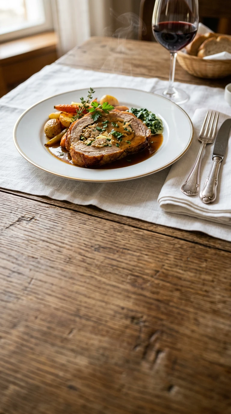 Stuffed veal shoulder