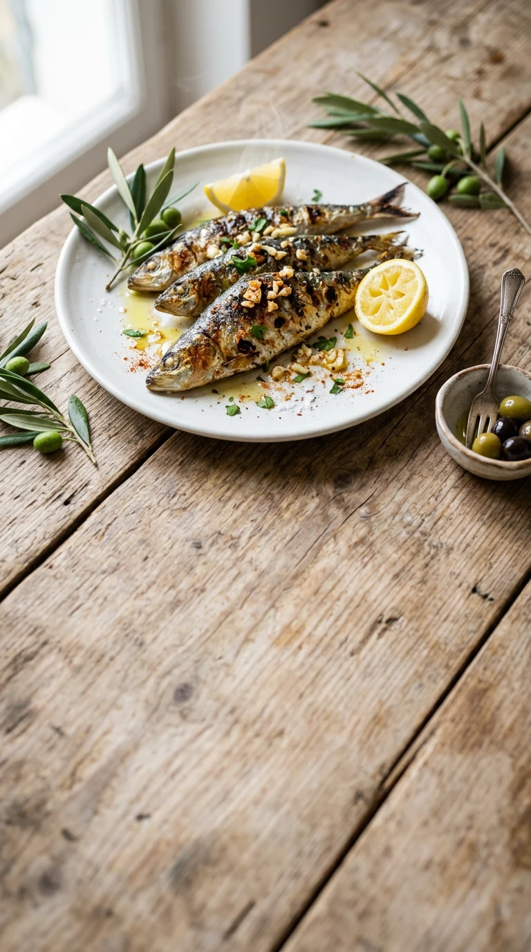 Gegrillte portugiesische Sardinen