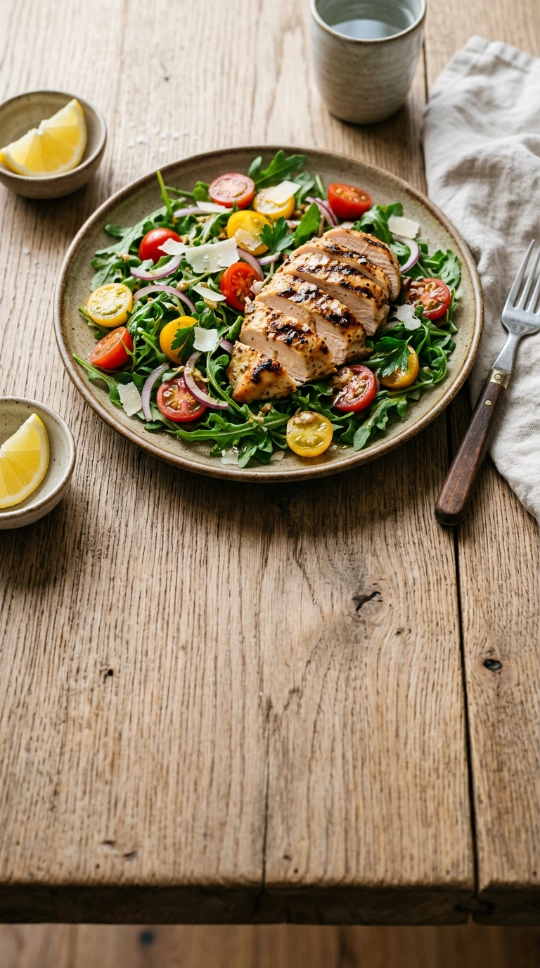 Salade de poulet grillé et roquette