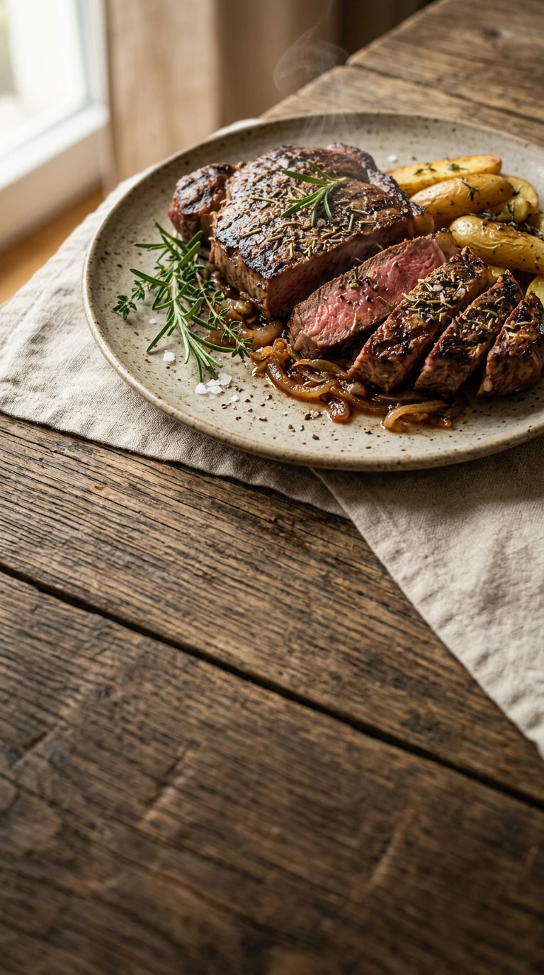 Entrecôte grillée au feu