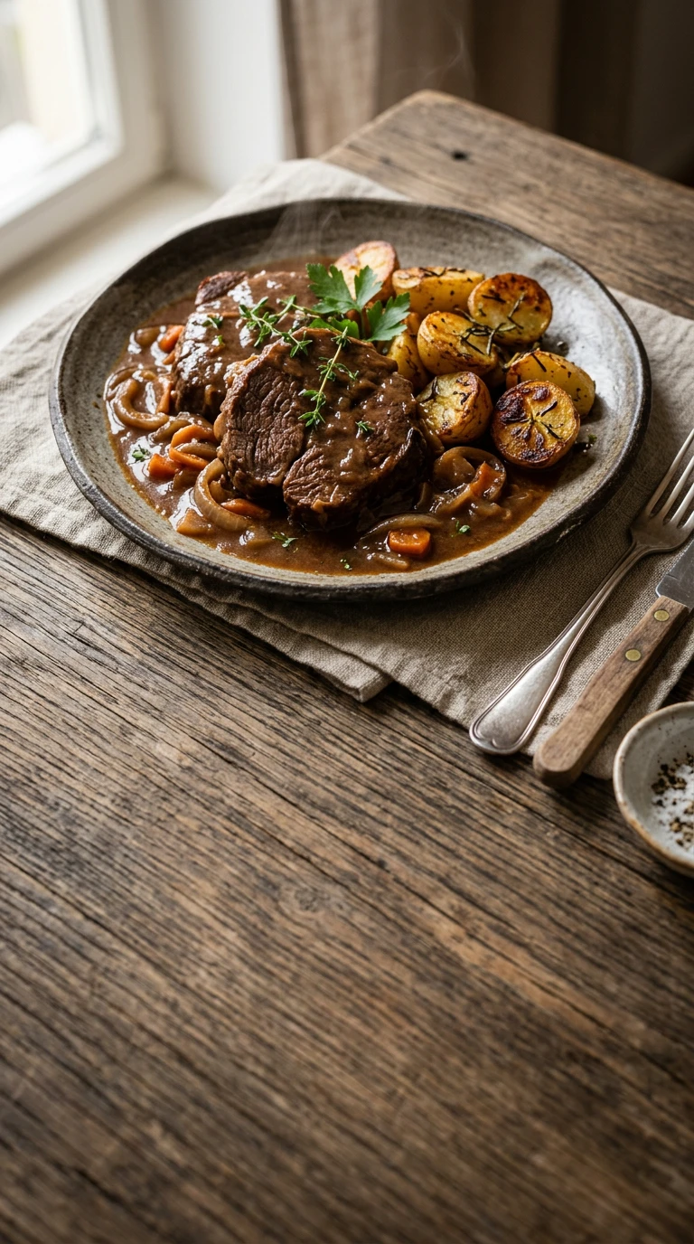 Steaks de bœuf braisés