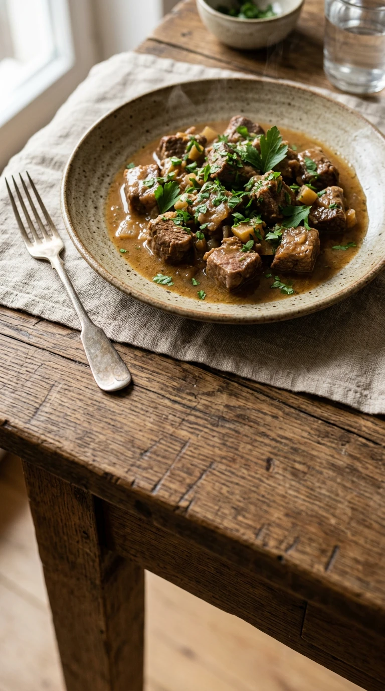 Gestovte Kalbsbrust als Voressen