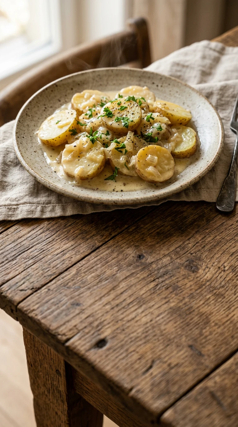 Pommes de terre tranchées étuvées
