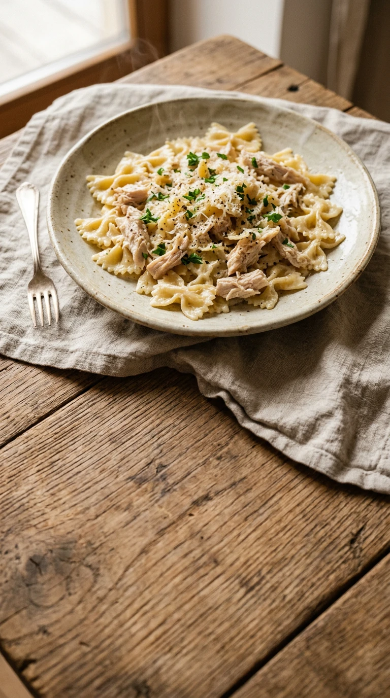 Hähnchen mit Farfalle Alfredo