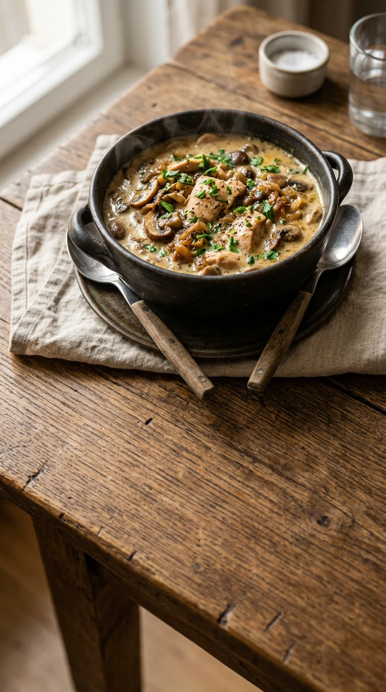 Hotpot au poulet et aux champignons
