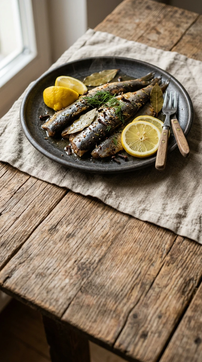 Harengs préparés comme des lamproies