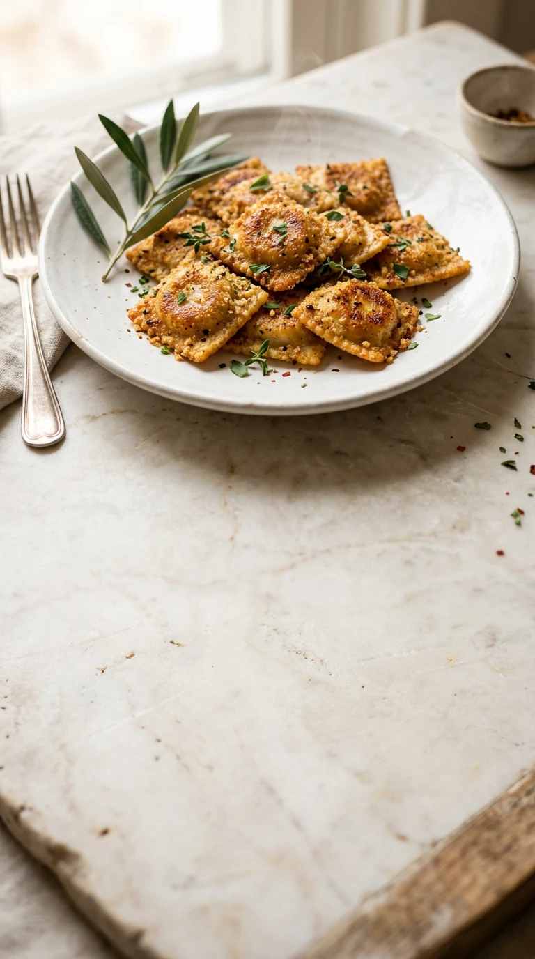 In der Pfanne gebratene Ravioli