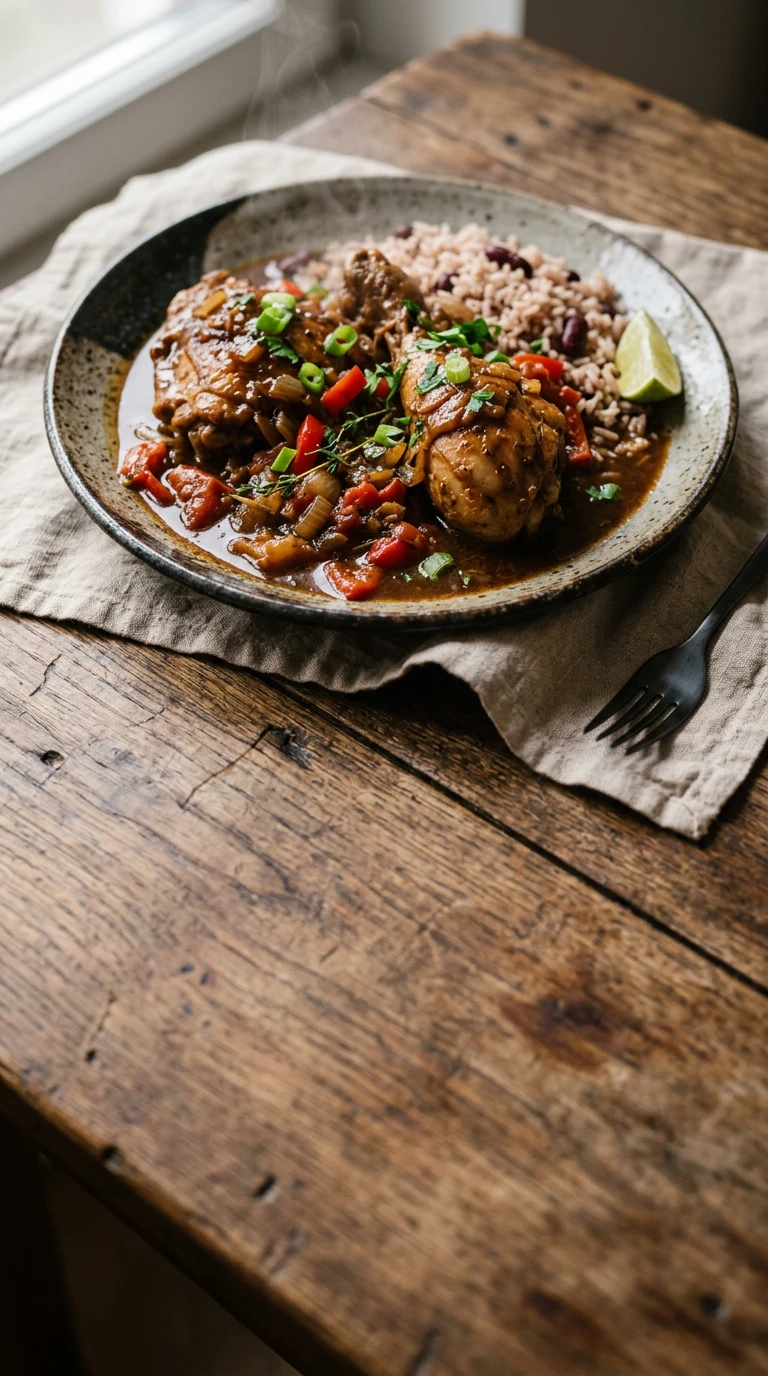 Jamaikanisches Brown-Stew-Hähnchen