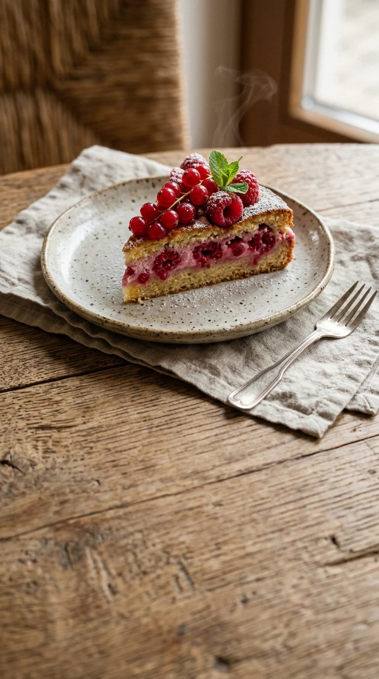 Johannisbeer- und Himbeer-Torte