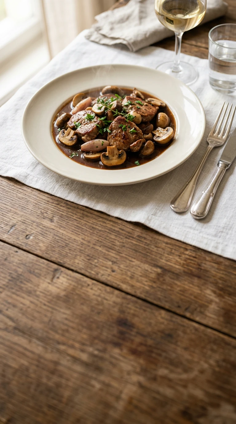 Kalbs-Sauté mit Champignons