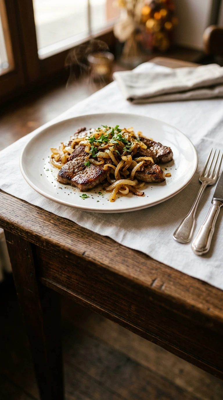 Foie de veau Lyonnaise