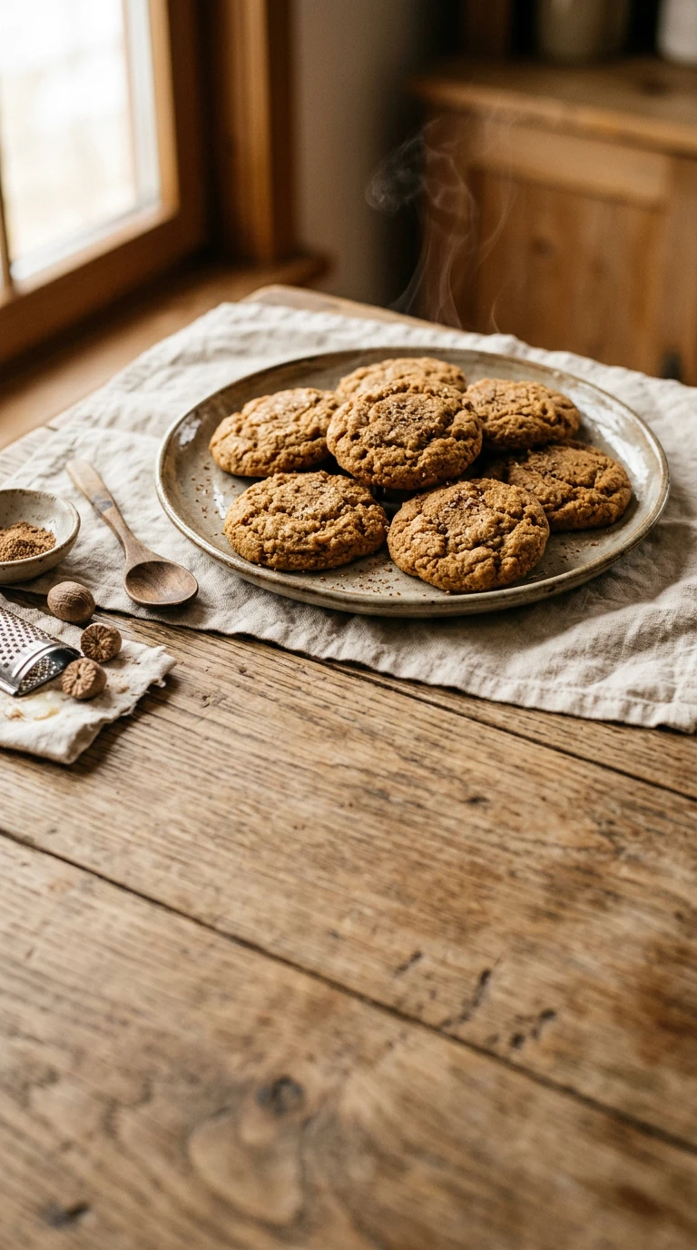 Kekse mit braunem Zucker und Muskatnuss