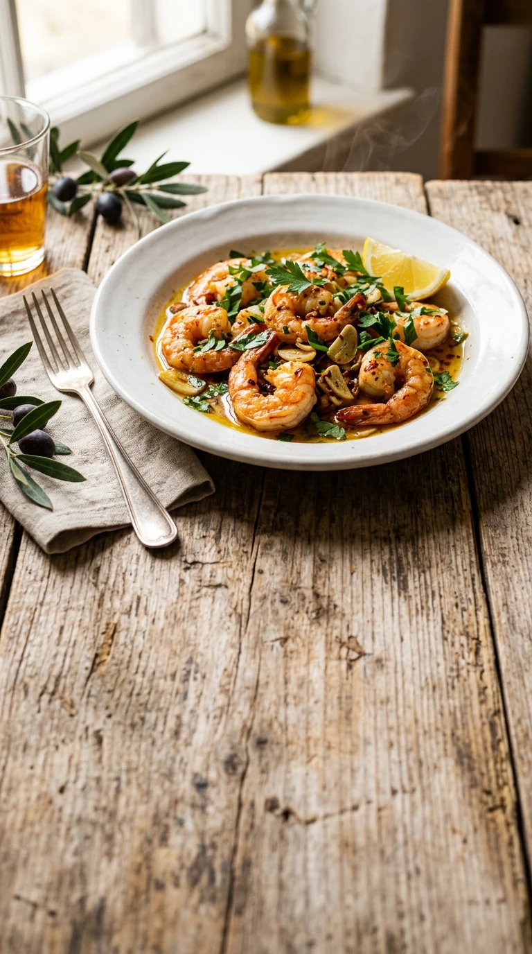 Garlicky prawns with sherry