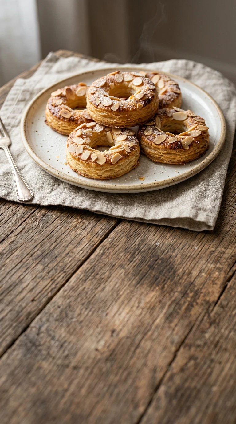 Kränze aus Blätterteig mit Mandeln