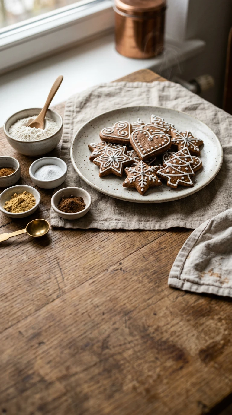 Biscuits au pain d'épices glacés au glaçage royal