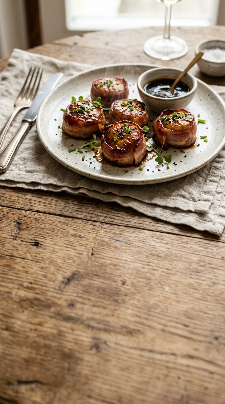 Mit Bacon umwickelte Jakobsmuscheln