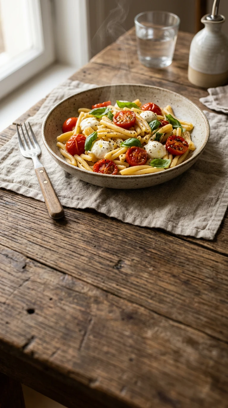MPT (Mozzarella-Pasta mit Tomate und Basilikum)