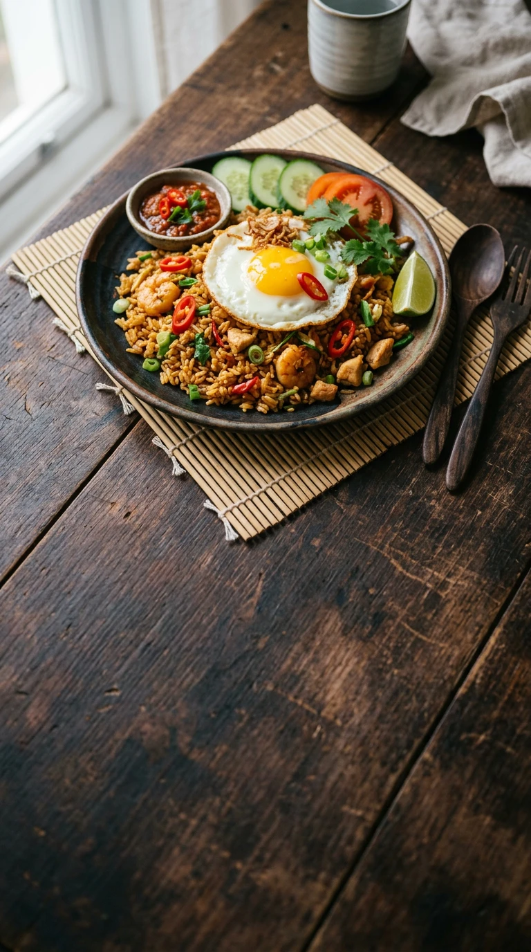 Nasi Goreng (indonesischer gebratener Reis)