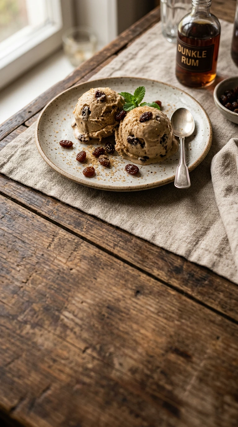 Glace au rhum et aux raisins (sans sorbetière)