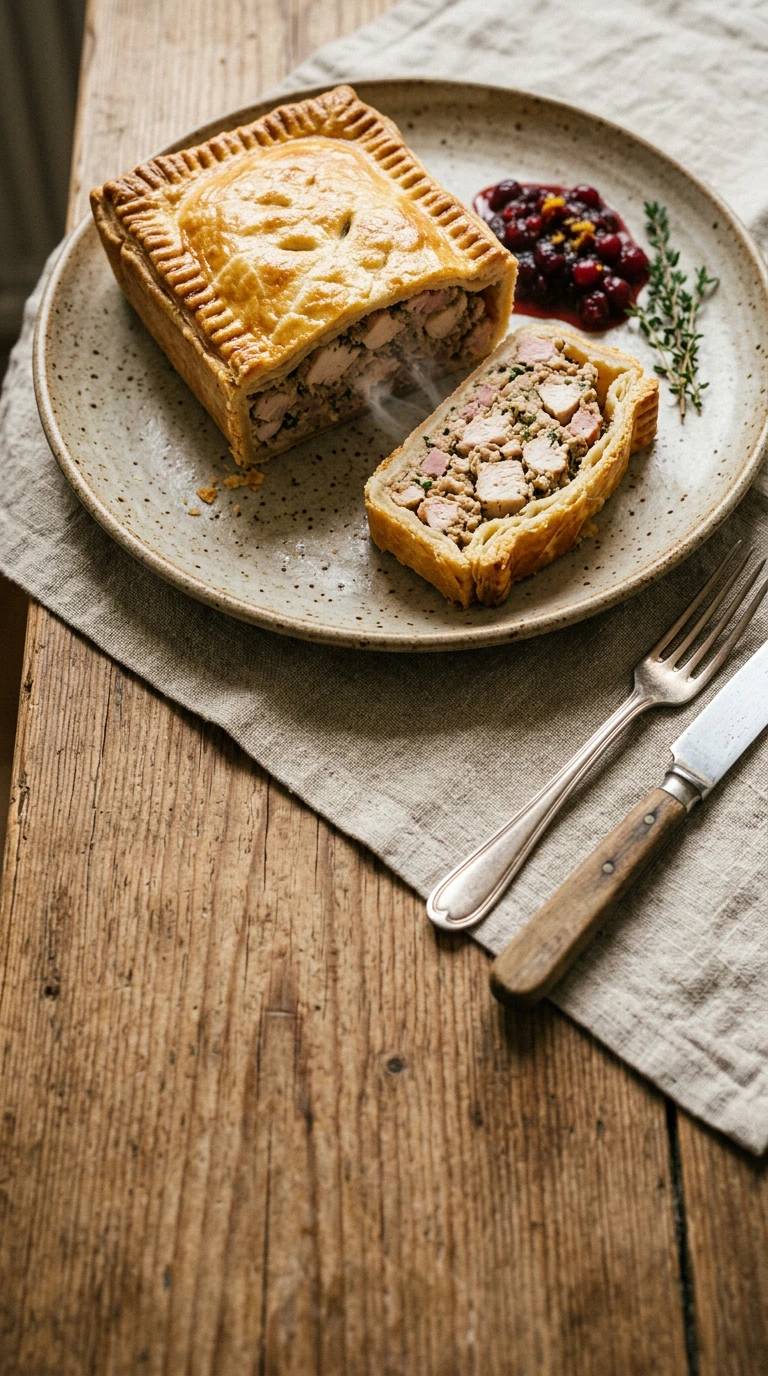 Pastete von Küken mit Schinkenfarce