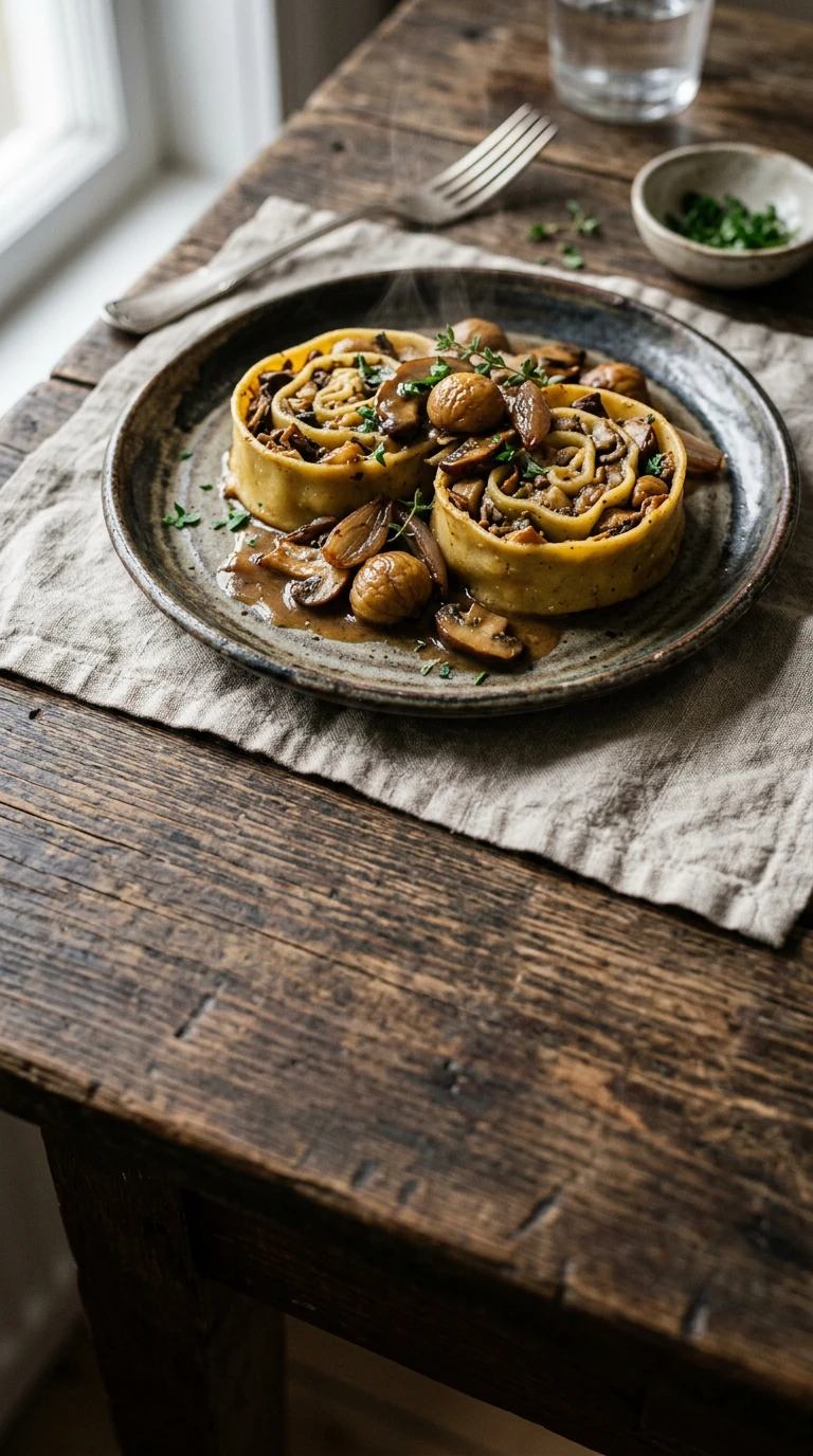 Mushroom & Chestnut Rotolo