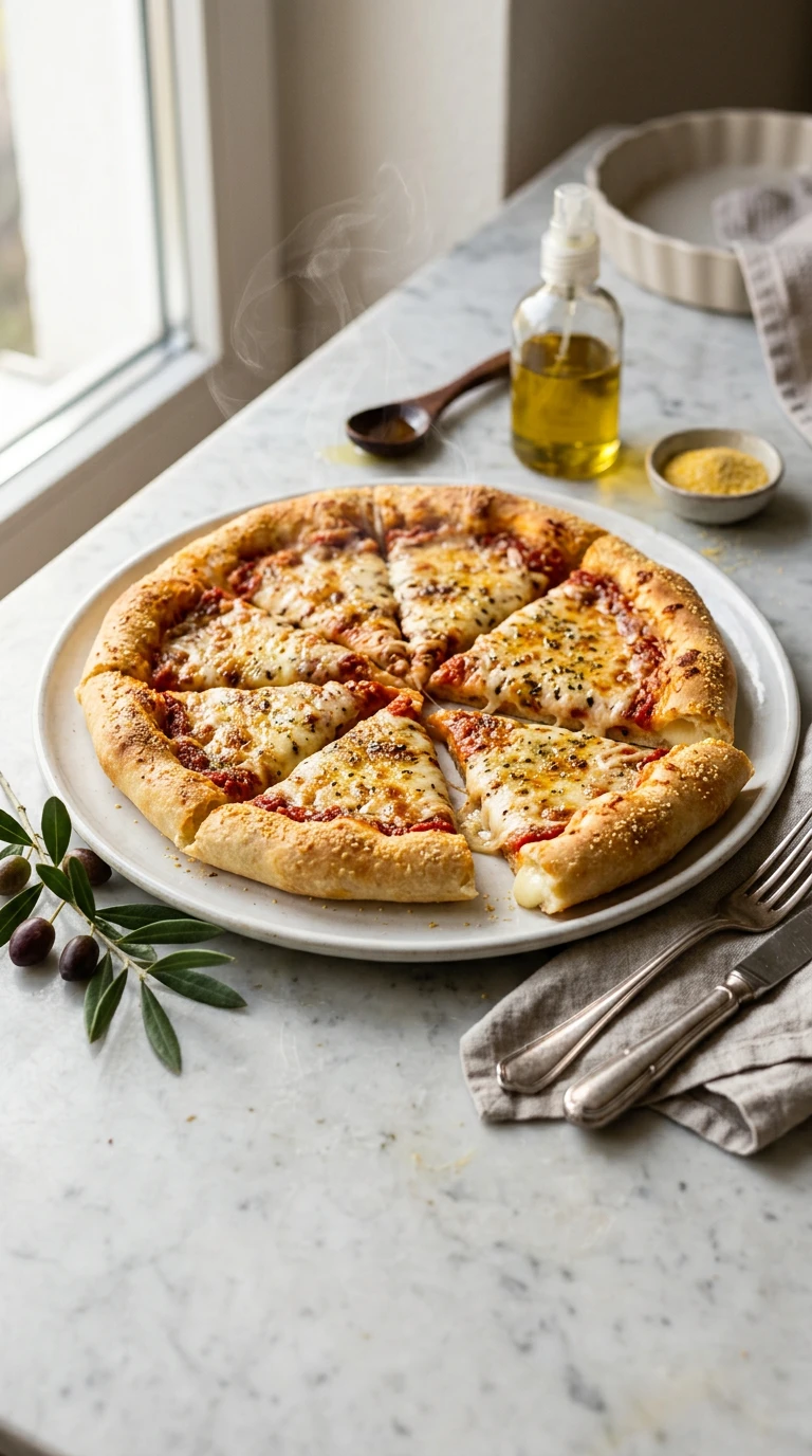 Pizza à croûte farcie au fromage