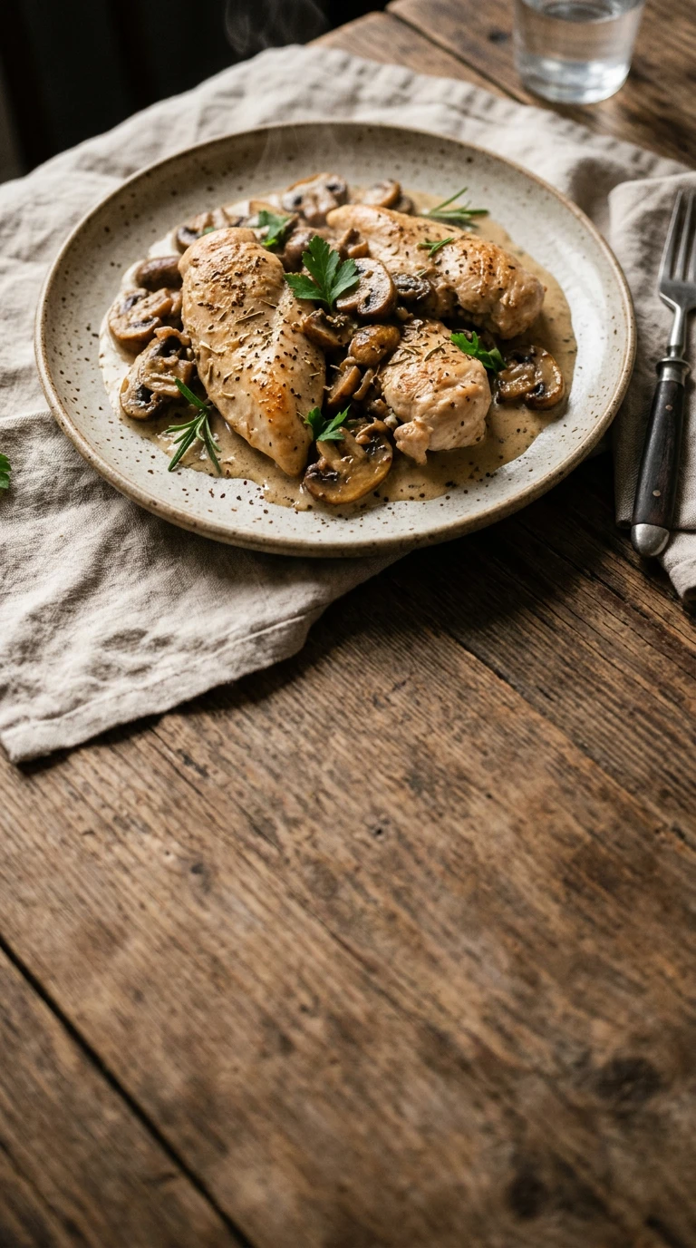 Pollo del Fungo (Hähnchen mit Champignons)