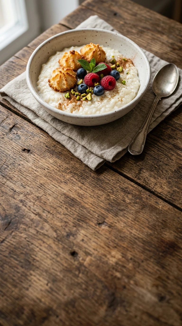 Reis-Pudding mit Makronen