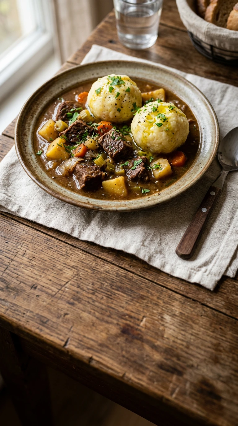 Rindfleisch-Eintopf mit Klößen