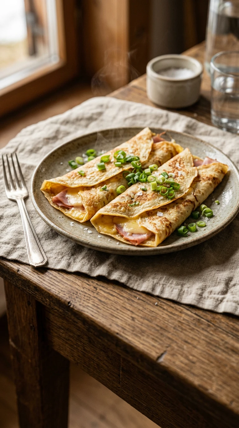 Crêpes au jambon et au fromage