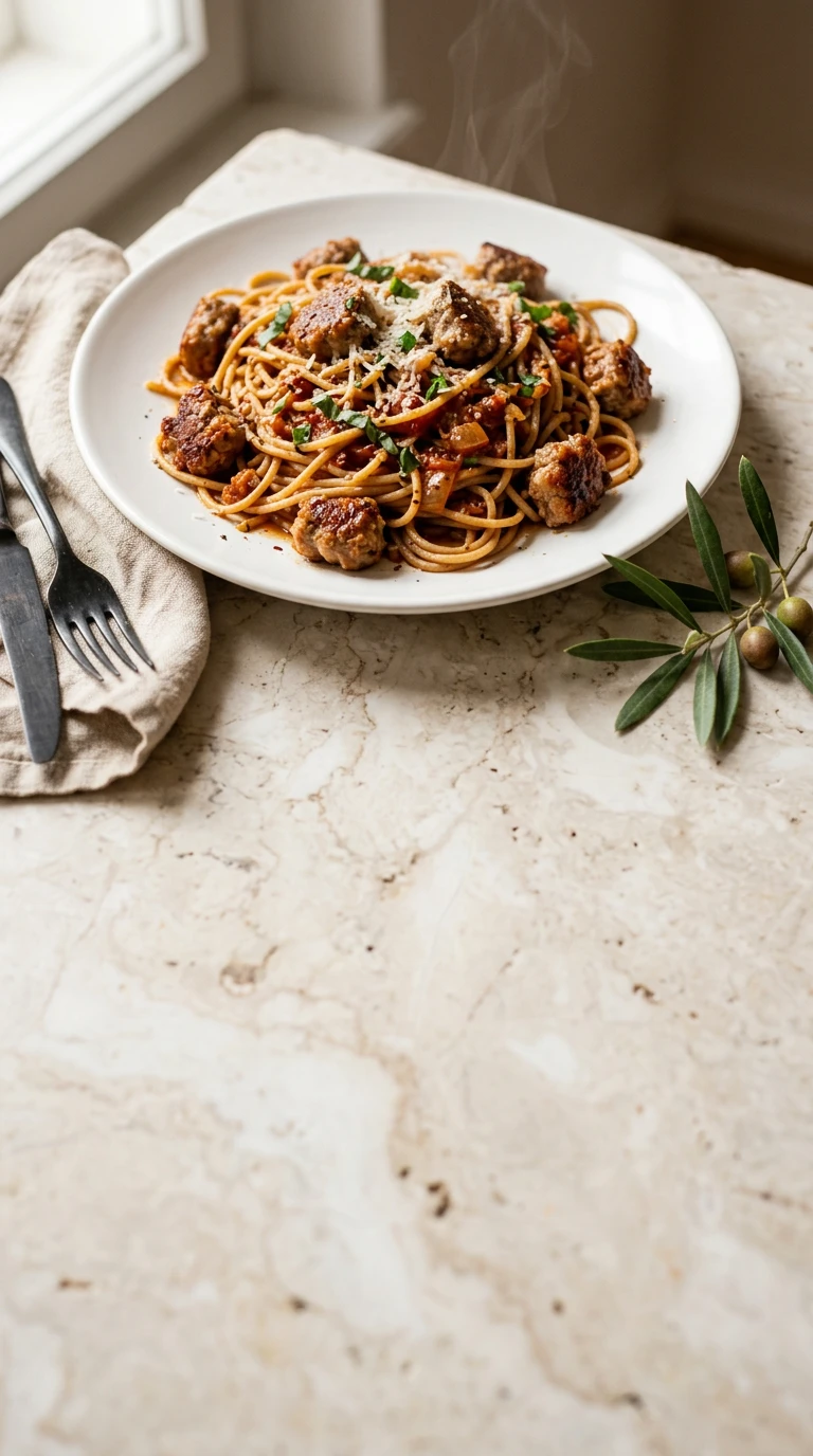Spaghetti à la saucisse italienne