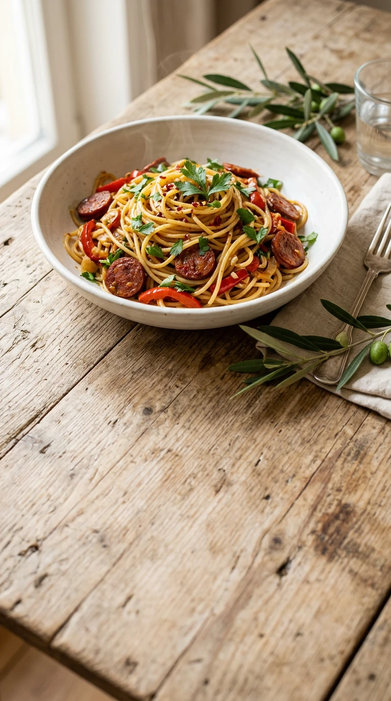 Spaghetti aux saveurs espagnoles