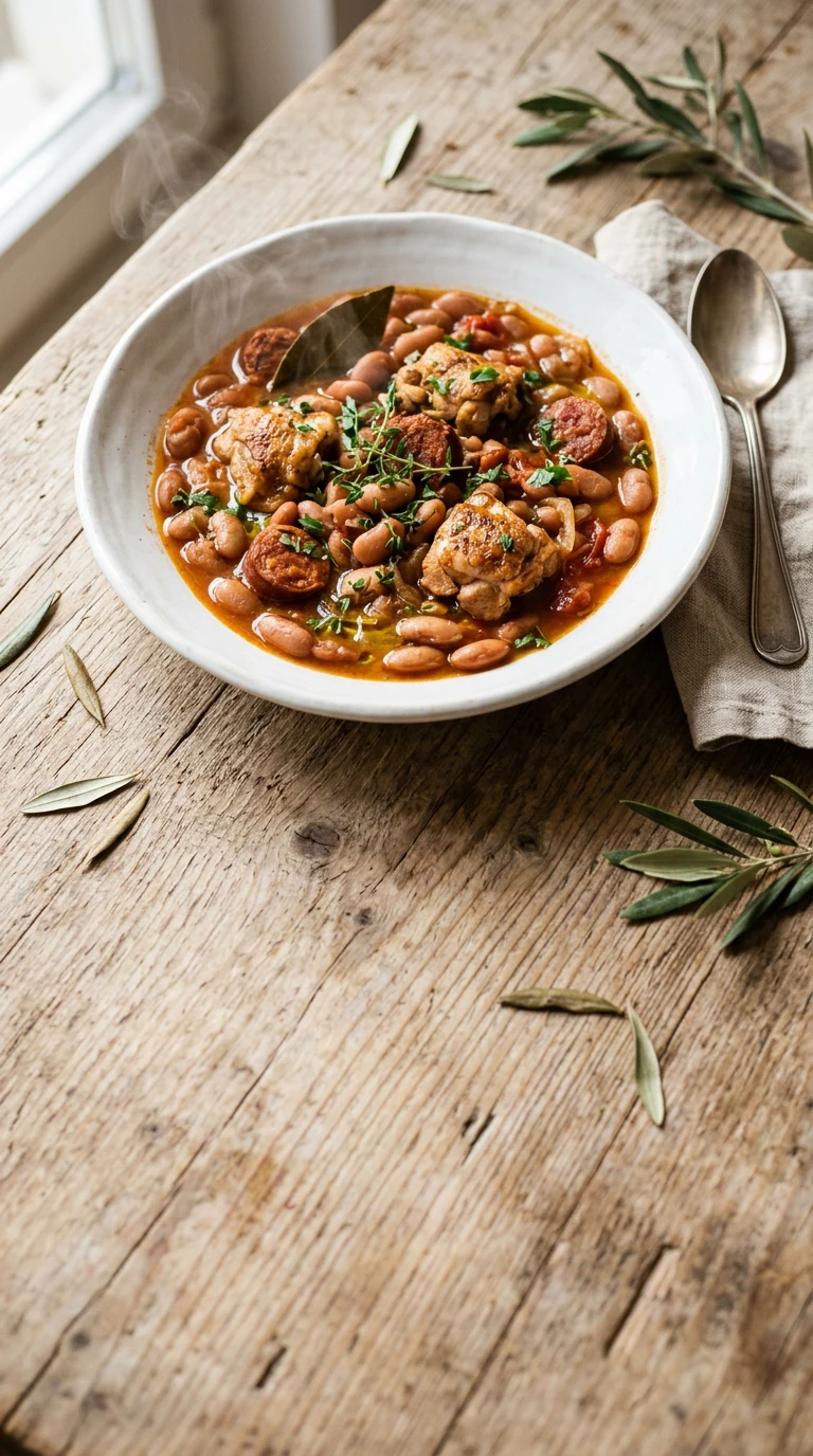 Spanische Bohnen mit Hähnchen & Chorizo