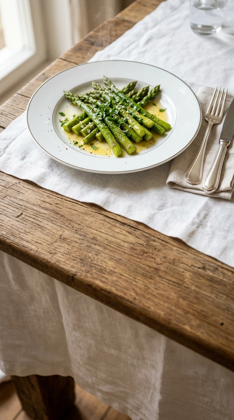 Pointes d'asperges au beurre