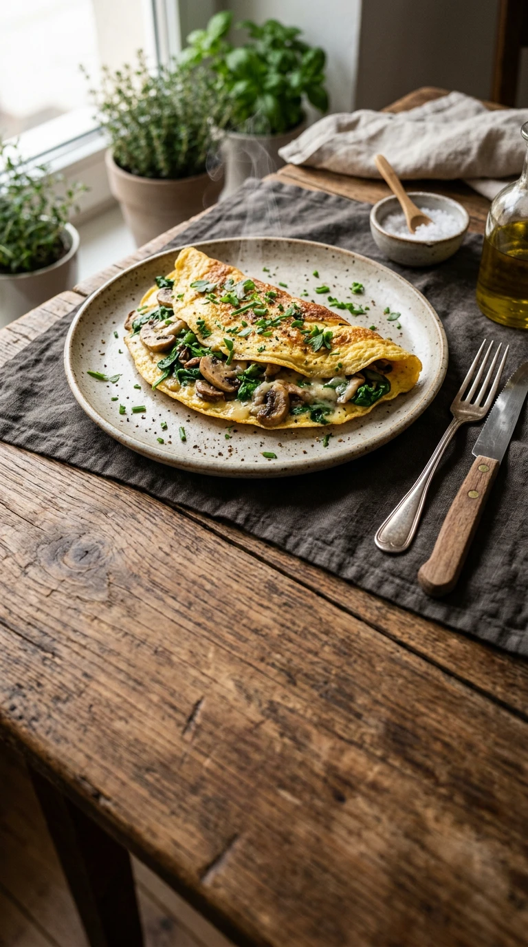 Spinach Mushroom Omelet
