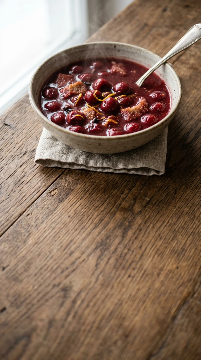 Suppe von frischen Kirschen