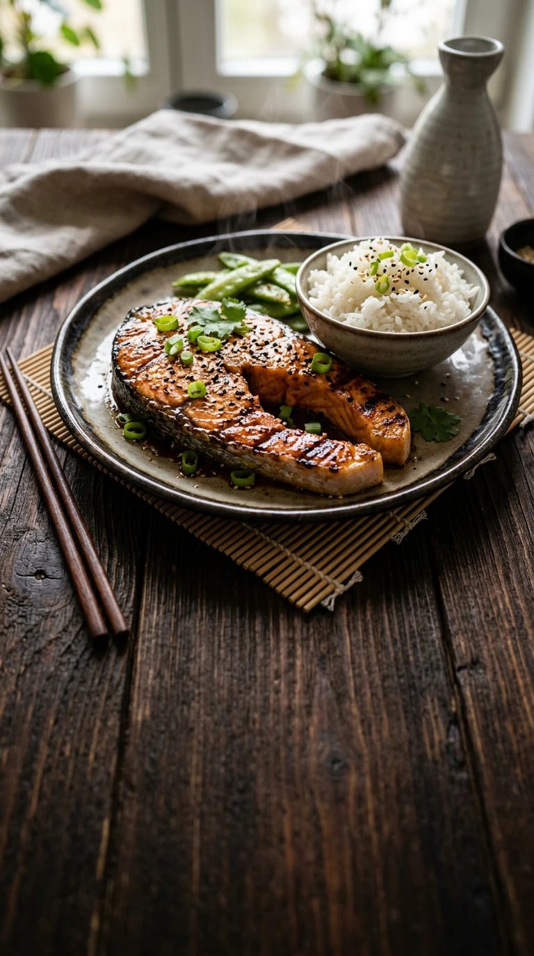 Teriyaki gegrillte Lachssteaks