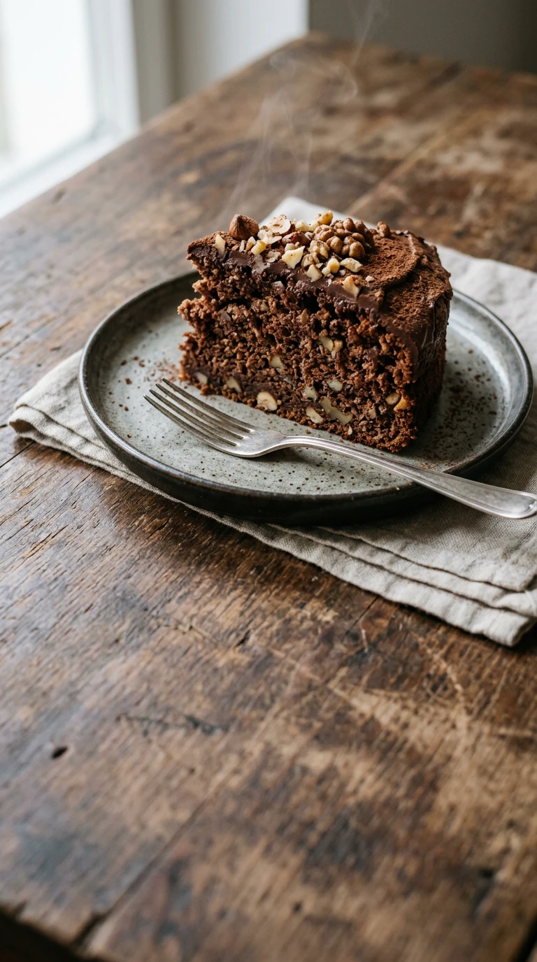 Gâteau au chocolat complet avec noix