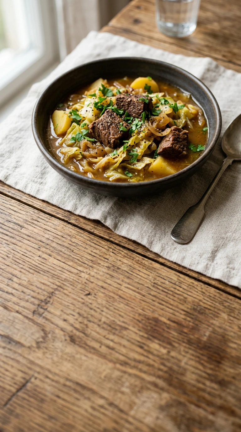 Weißkohl mit Rindfleisch (geschmort)