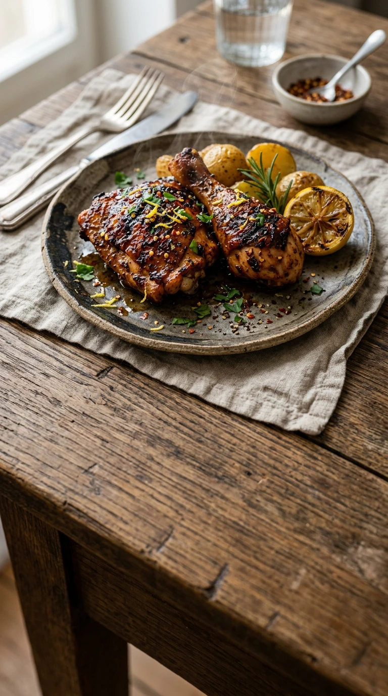 Poulet barbecue épicé et fumé