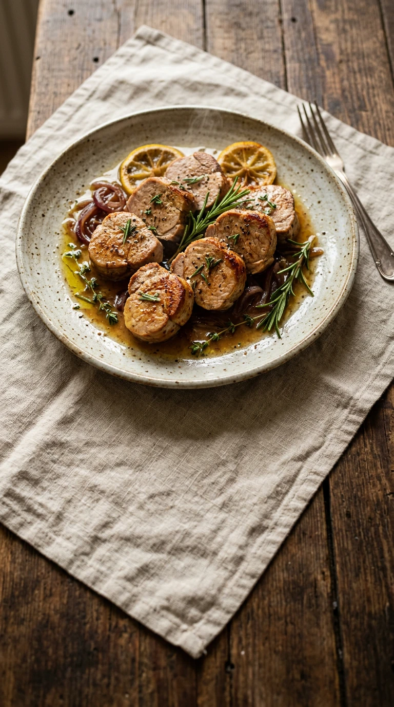 Filet de porc au citron et romarin